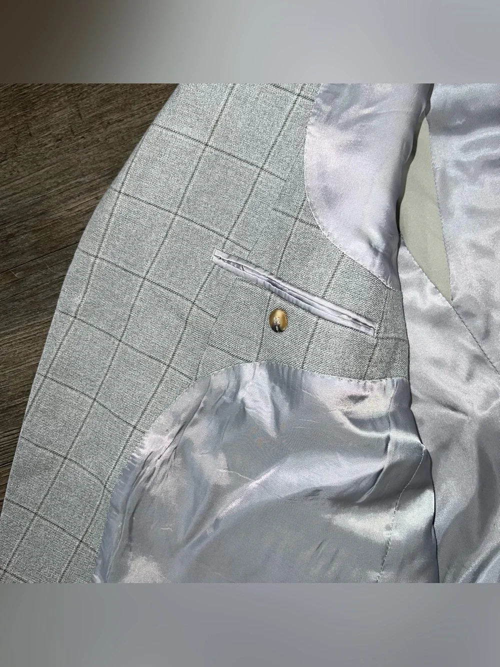 Lauren Ralph Lauren Suit Jacket 46S Wool Silk Business Designer Preppy Luxury